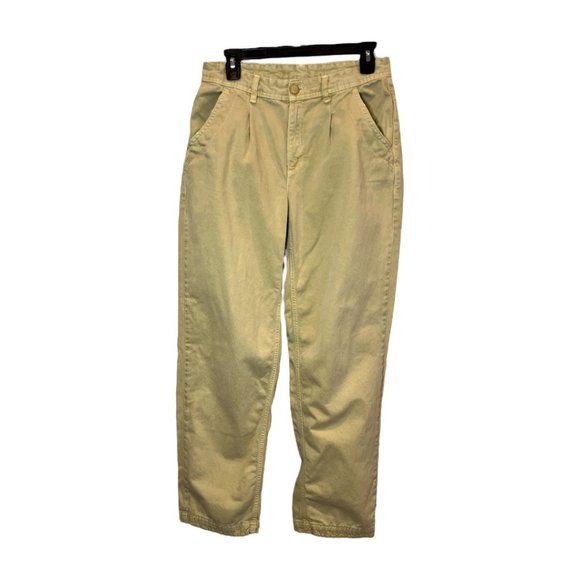 Free People Women's Size 2 Khaki Cya Later Skate Trouser Relaxed Loose Mis-Rise - Picture 2 of 11